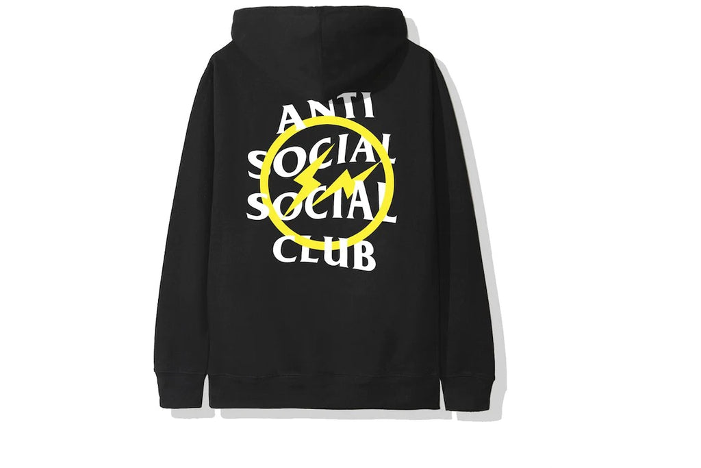 ANTI SOCIAL SOCIAL CLUB X FRAGMENT YELLOW BOLT HOODIE NOIR - ONE